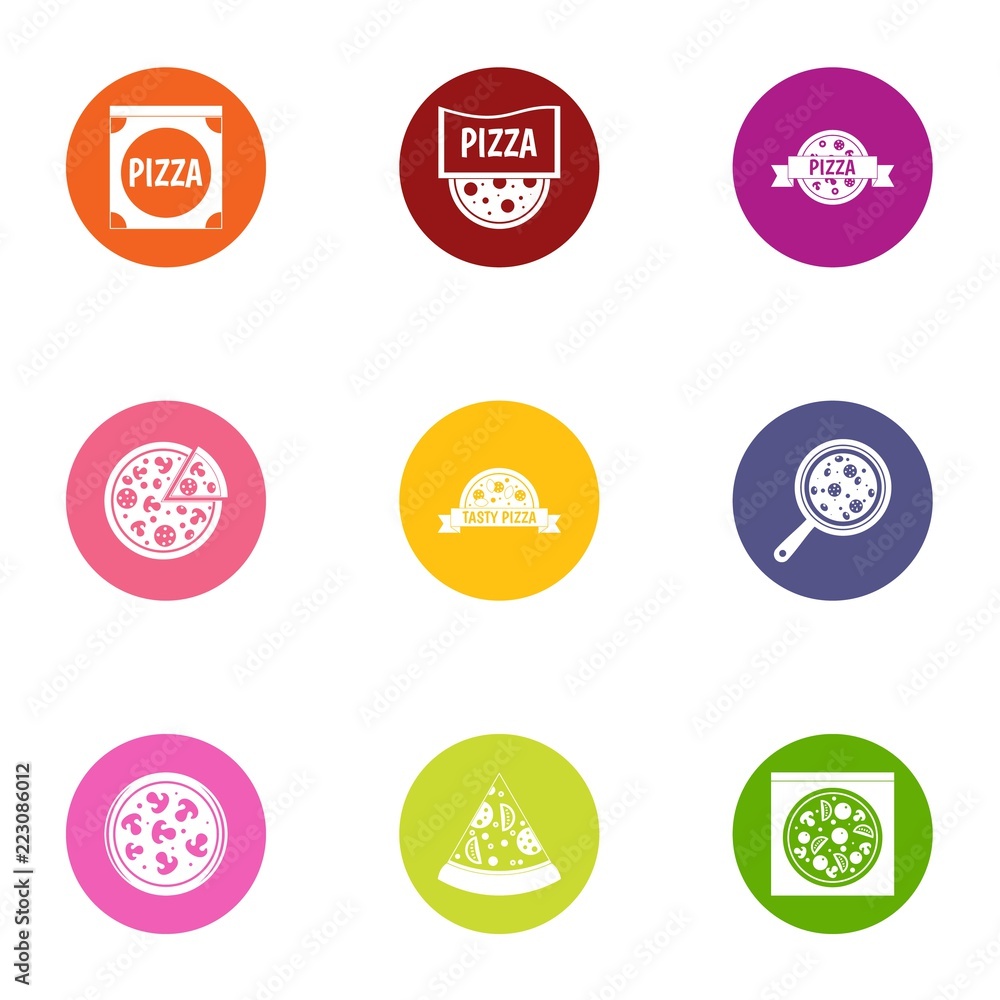Poster tart icons set. flat set of 9 tart vector icons for web isolated on white background