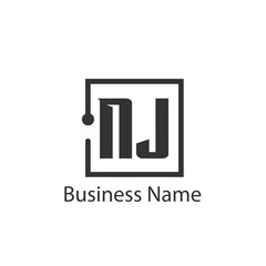 Initial Letter NJ Logo Template Design
