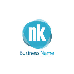 Initial Letter NK Logo Template Design
