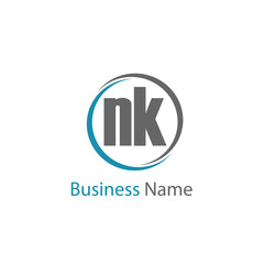 Initial Letter NK Logo Template Design