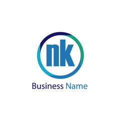 Initial Letter NK Logo Template Design