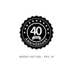 40 Year Anniversary Vector Template Design Illustration