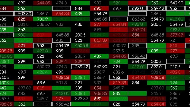 Horizontal panning of the stock board.Forex stock market index commodity ticker board news line on black background.