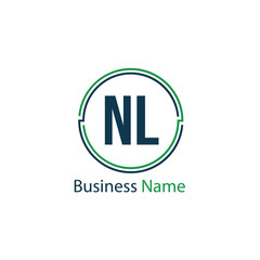 Initial Letter NL Logo Template Design