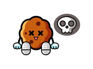 Cookie die mascot cartoon illustration