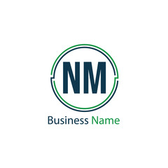 Initial Letter NM Logo Template Design