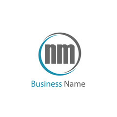 Initial Letter NM Logo Template Design