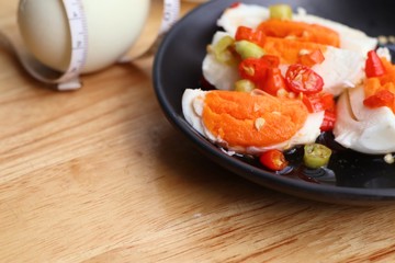 salad spicy with salted egg