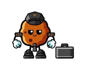 Cookie pilot mascot cartoon illustration