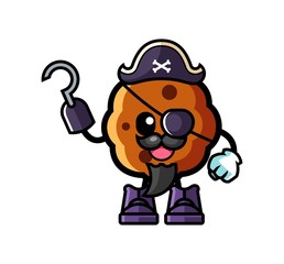 Cookie pirate mascot cartoon illustration