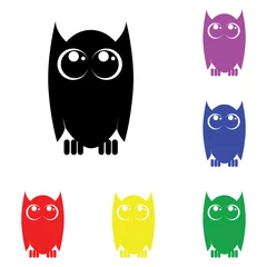 Fotobehang Element of owl in multi colored icons. Premium quality graphic design icon. Simple icon for websites, web design, mobile app, info graphics © elchinjafarli
