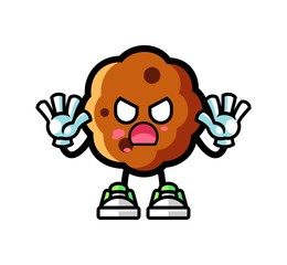 Cookie zombie mascot cartoon illustration