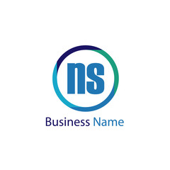 Initial Letter NS Logo Template Design