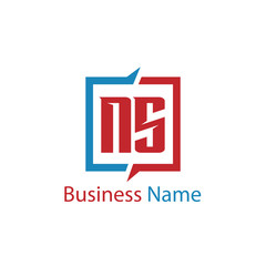 Initial Letter NS Logo Template Design