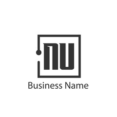Initial Letter NU Logo Template Design