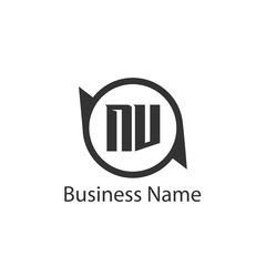 Initial Letter NV Logo Template Design