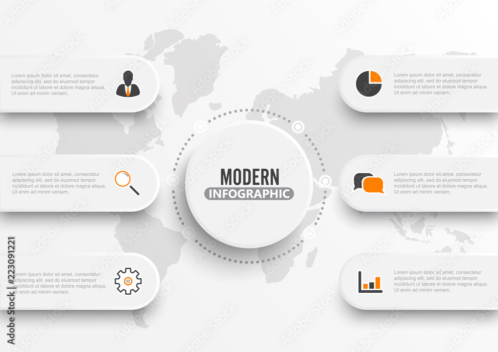 Poster business data visualization. process chart. abstract elements of graph, diagram with steps, options,