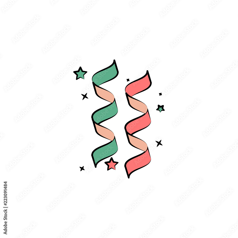 Poster confetti colored icon. element of birthday icon for mobile concept and web apps. color confetti icon