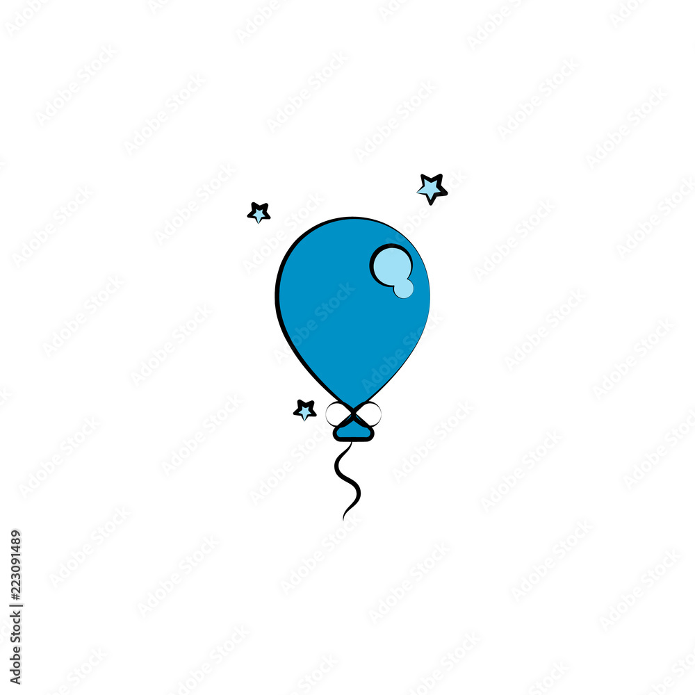 Poster ball colored icon. Element of birthday icon for mobile concept and web apps. Color ball icon can be used for web and mobile