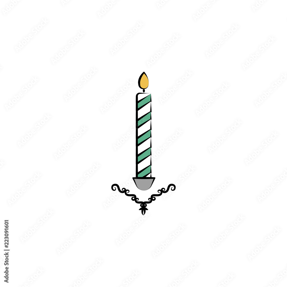 Poster candle colored icon. element of birthday icon for mobile concept and web apps. color candle icon can