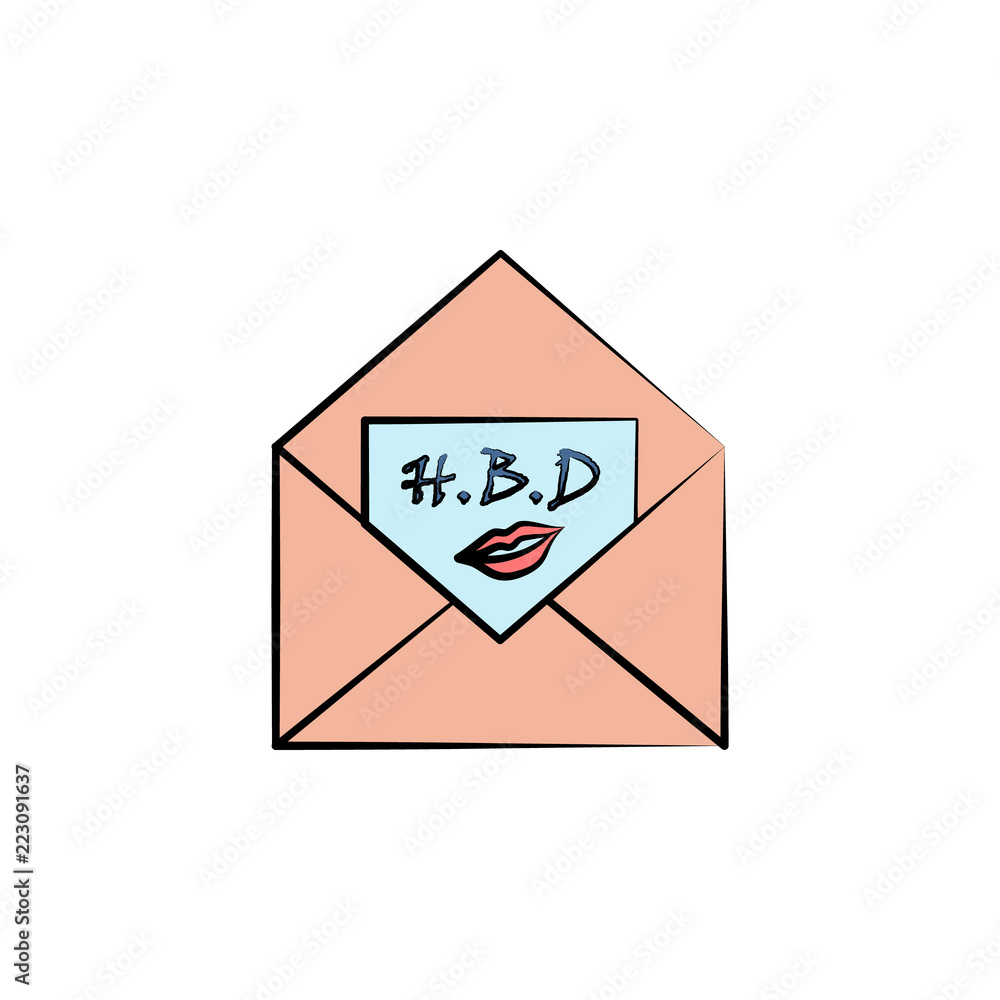 Poster greeting card colored icon. element of birthday icon for mobile concept and web apps. color greeting