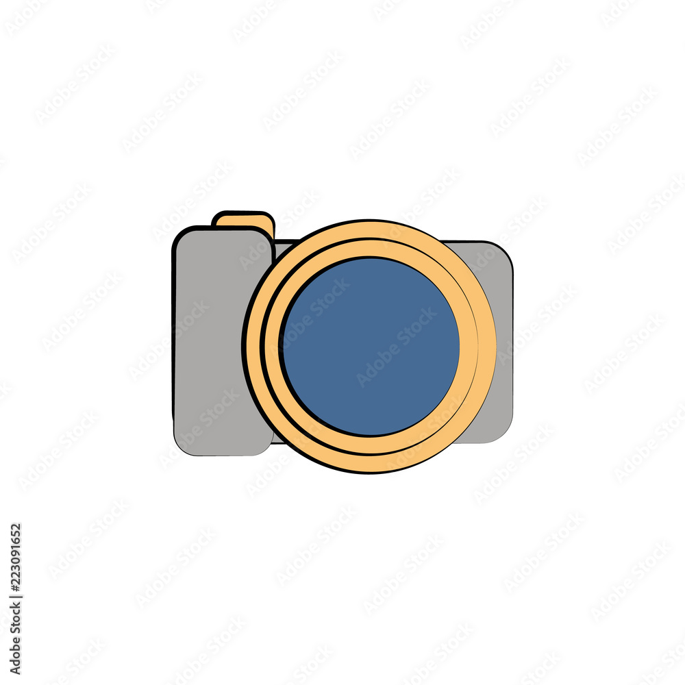 Poster camera colored icon. element of birthday icon for mobile concept and web apps. color camera icon can