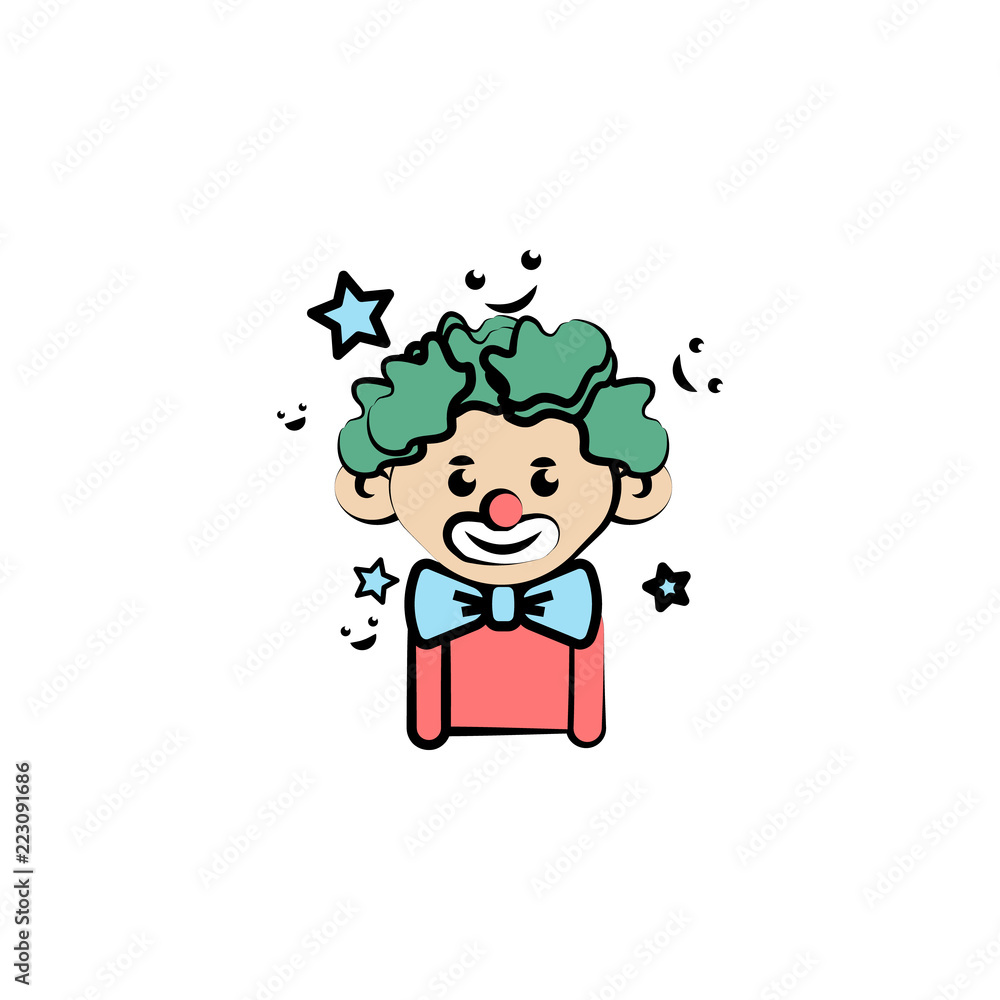 Poster clown colored icon. element of birthday icon for mobile concept and web apps. color clown icon can b