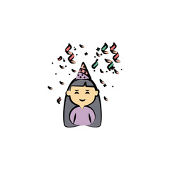 birthday girl colored icon. Element of birthday icon for mobile concept and web apps. Color birthday girl icon can be used for web and mobile