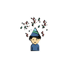 birthday boy colored icon. Element of birthday icon for mobile concept and web apps. Color birthday boy icon can be used for web and mobile