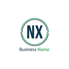 Initial Letter NX Logo Template Design