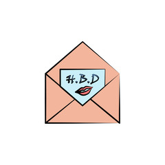 greeting card colored icon. Element of birthday icon for mobile concept and web apps. Color greeting card icon can be used for web and mobile