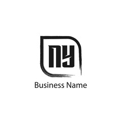 Initial Letter NY Logo Template Design