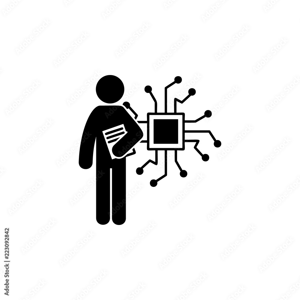 Poster man with electrical degree icon. element of man with student degree icon for mobile concept and web 