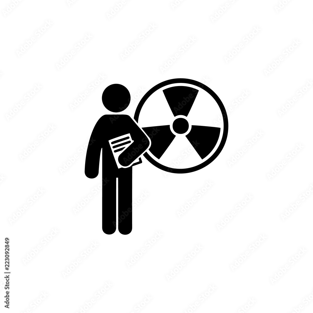 Poster man with biochemical degree icon. element of man with student degree icon for mobile concept and web
