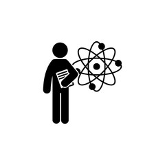 man with nanotechnology degree icon. Element of man with student degree icon for mobile concept and web apps. Glyph nanotechnology degree can be used for web and mobile