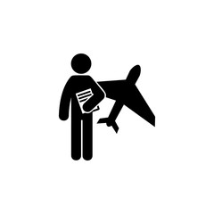 man with flight degree icon. Element of man with student degree icon for mobile concept and web apps. Glyph flight degree can be used for web and mobile