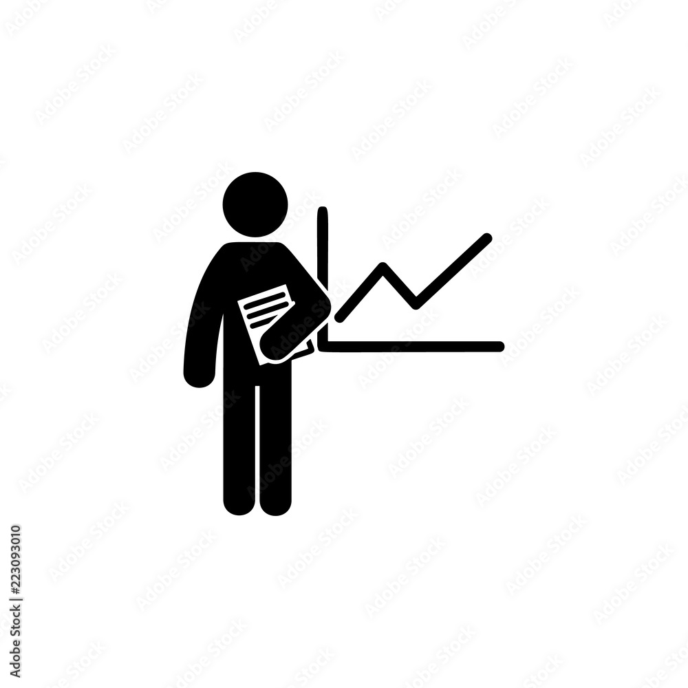 Poster man with analysis degree icon. element of man with student degree icon for mobile concept and web ap