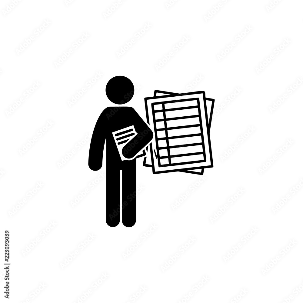 Poster man with accounts degree icon. element of man with student degree icon for mobile concept and web ap