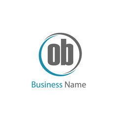 Initial Letter OB Logo Template Design