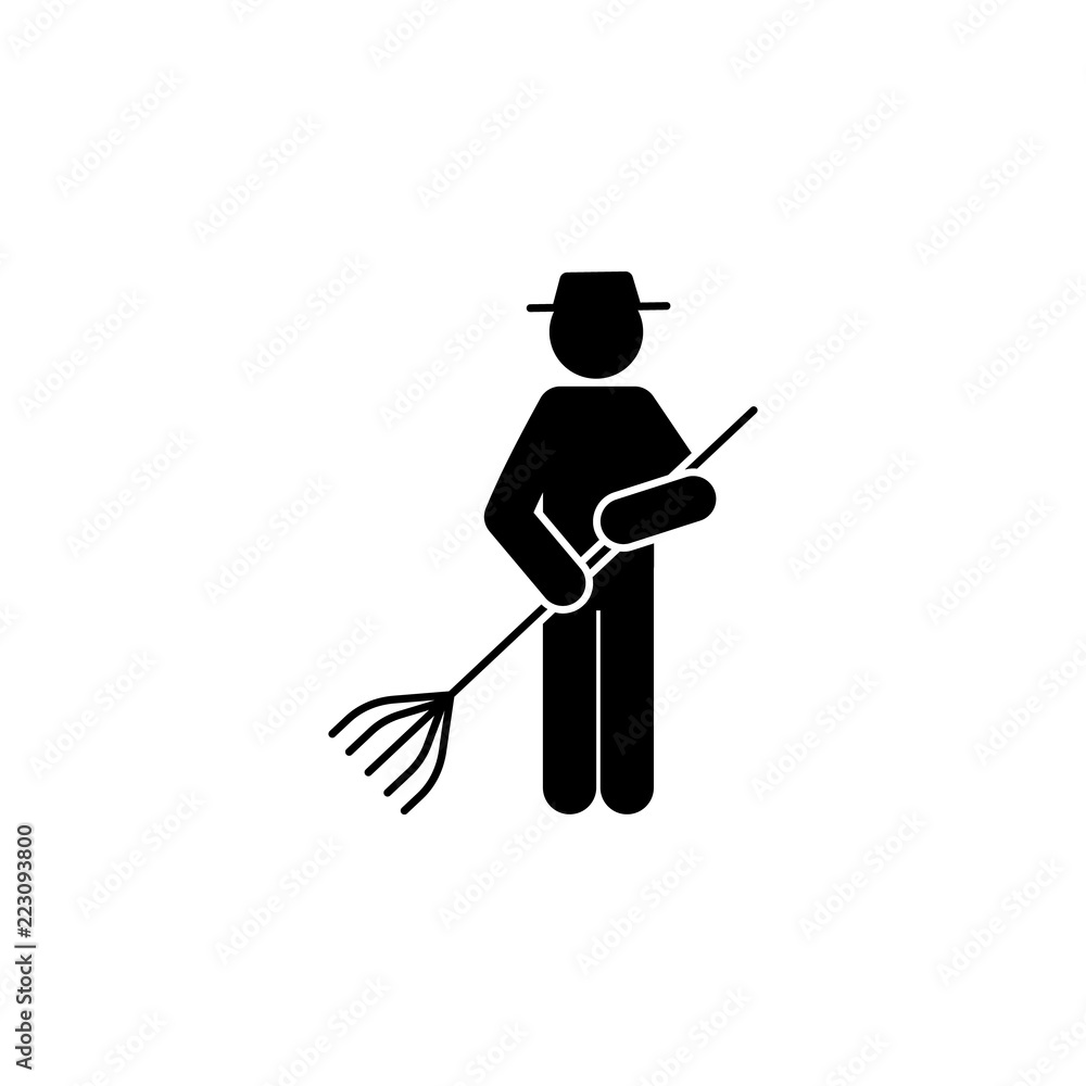 Aufkleber man man with rake icon. element of gardening icon for mobile concept and web apps. glyph man with ra