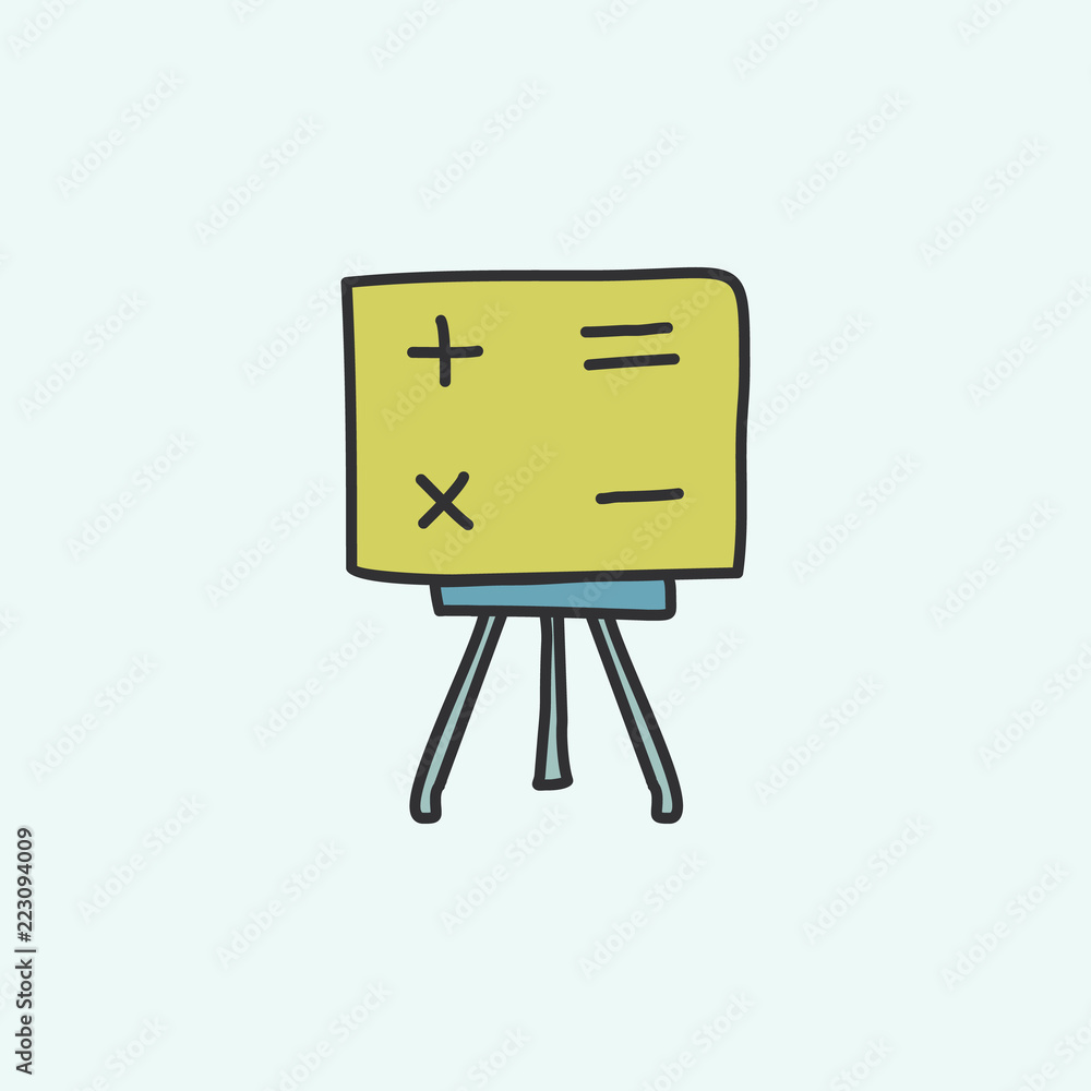 Poster school board with exercise sketch icon. element of education icon for mobile concept and web apps. f
