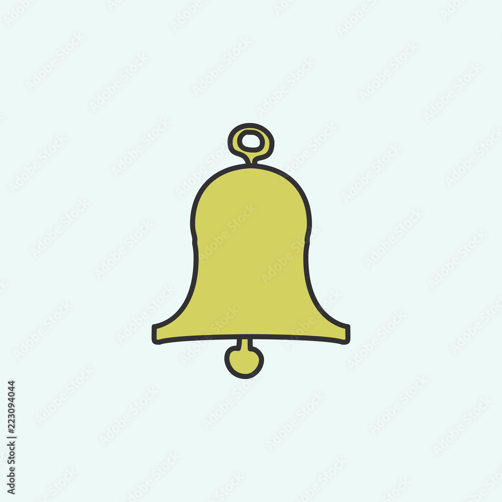 Aufkleber bell sketch icon. element of education icon for mobile concept and web apps. field outline bell sket