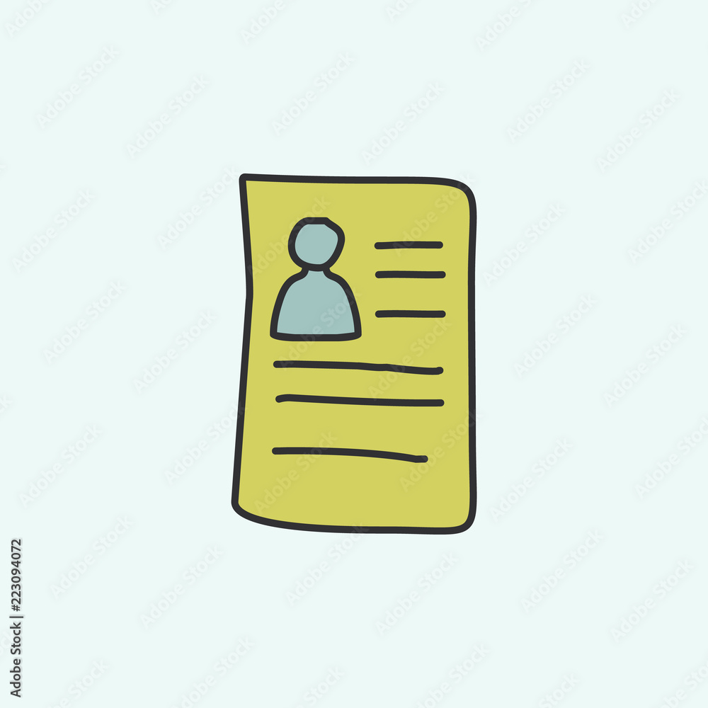 Poster student's questionnaire sketch icon. element of education icon for mobile concept and web apps. fiel