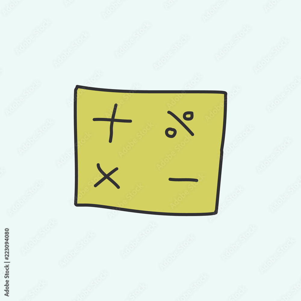 Aufkleber mathematical signs sketch icon. element of education icon for mobile concept and web apps. field out