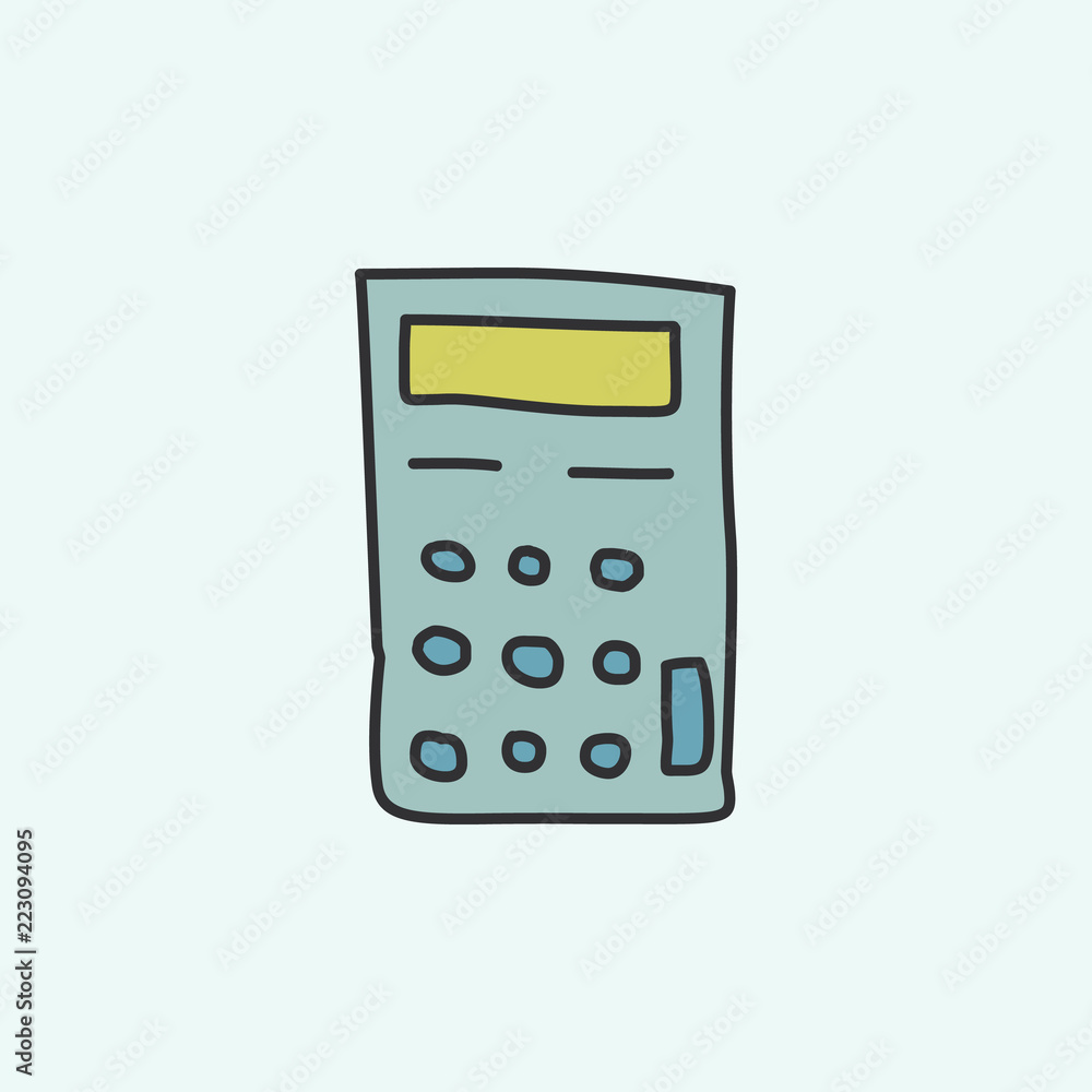 Poster calculator sketch icon. element of education icon for mobile concept and web apps. field outline cal