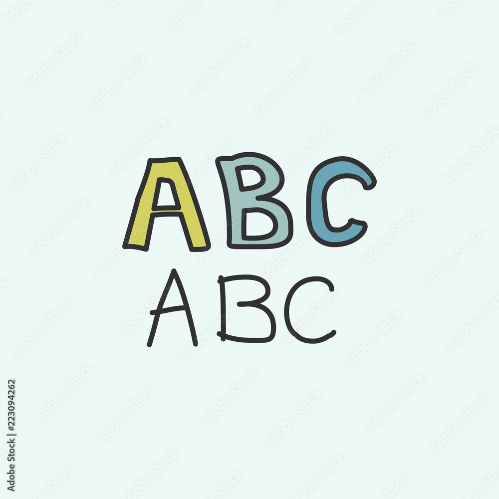 Poster alphabet sketch icon. element of education icon for mobile concept and web apps. field outline alpha