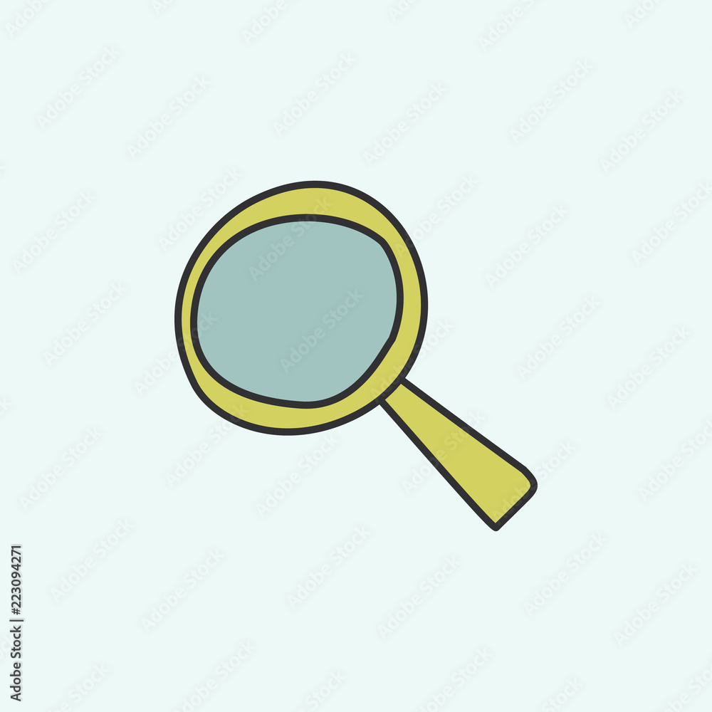 Poster magnifier sketch icon. element of education icon for mobile concept and web apps. field outline magn