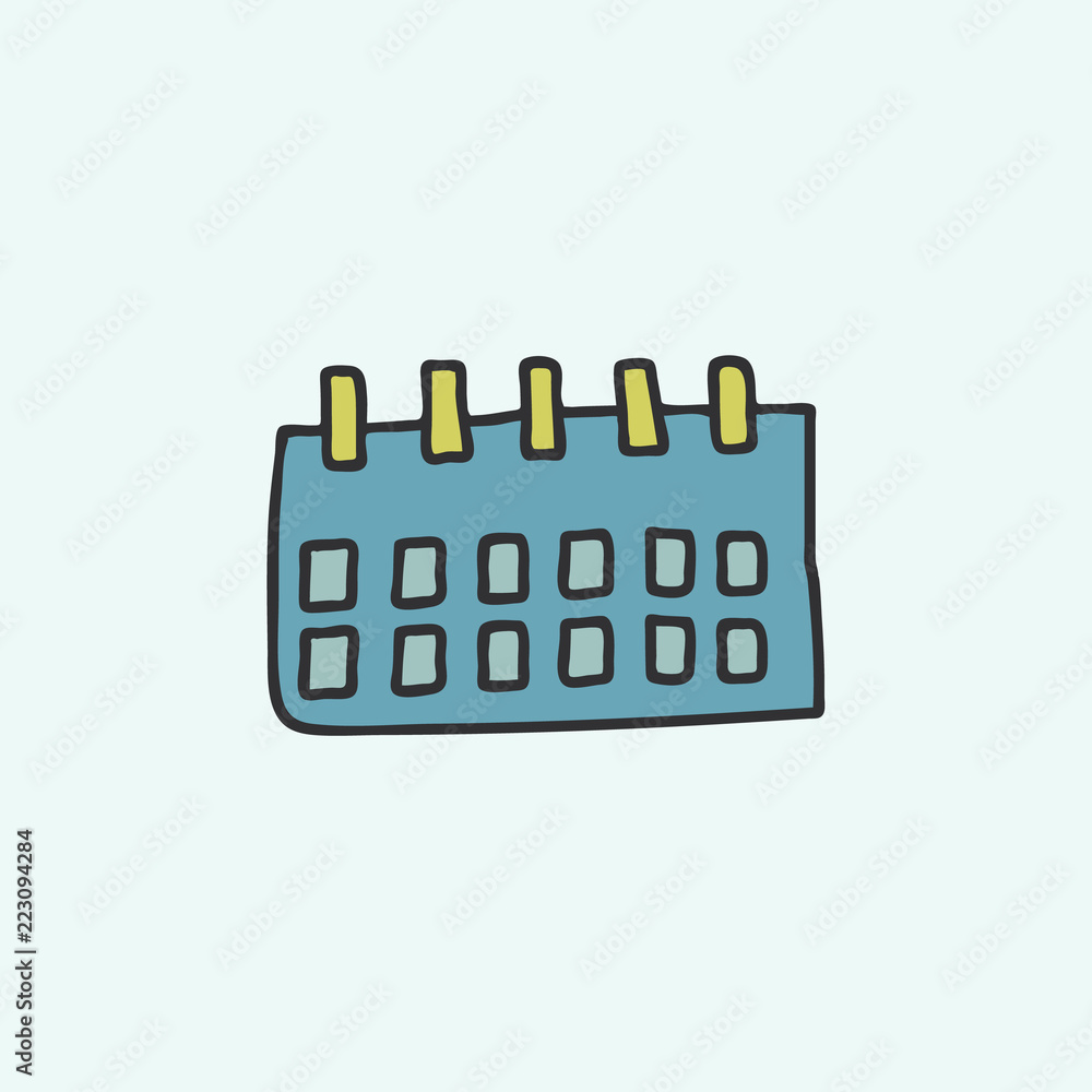 Poster the calendar sketch icon. element of education icon for mobile concept and web apps. field outline t