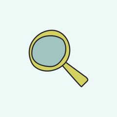 magnifier sketch icon. Element of education icon for mobile concept and web apps. Field outline magnifier sketch icon can be used for web and mobile