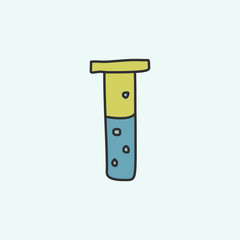 vial with liquid sketch icon. Element of education icon for mobile concept and web apps. Field outline vial with liquid sketch icon can be used for web and mobile